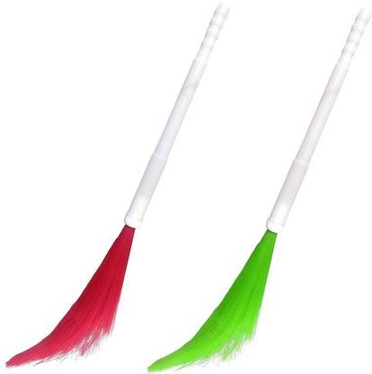 cyberbazaar Adjustable Plastic Colored Broom. Plastic Wet and Dry Broom
