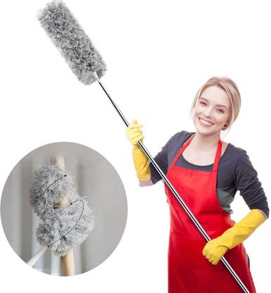 LOYZO 100 inch Microfiber Feather Duster with Extendable Handle Ceiling Brush Microfibre Wet and Dry Broom