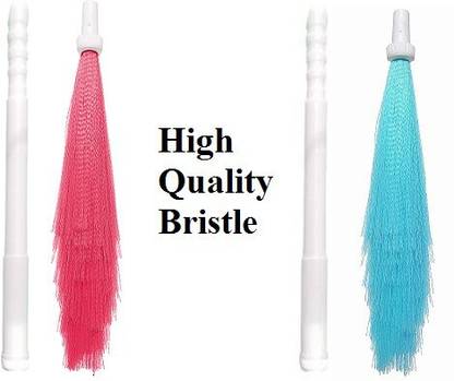 Xy Decor Foldable Plastic Color Broom Brush Plastic Phool jhadu with long handle Plastic Plastic Wet and Dry Broom