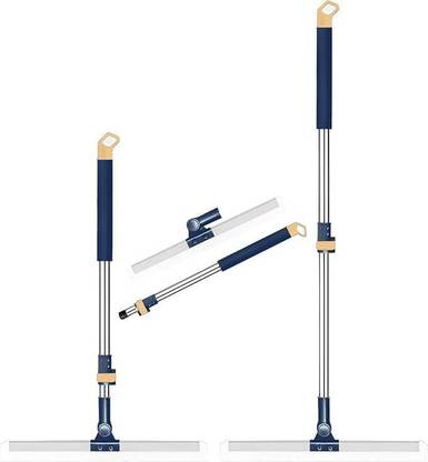 JHWOQU Silicon Floor Wiper Long Handle 180 Degree Rotating Squeegee Broom Floor Wiper Silicone Wet and Dry Broom