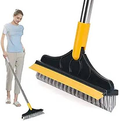 Aavad Floor Scrub Brush, 3 in 1 Scrubbing Brush with Long Handle Polyester Wet and Dry Plastic Wet and Dry Brush