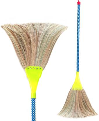 MS Diamond Indonesia Broom, Less Dust, Long Handle Wooden Broomstick for Floor Cleaning Grass Dry Broom