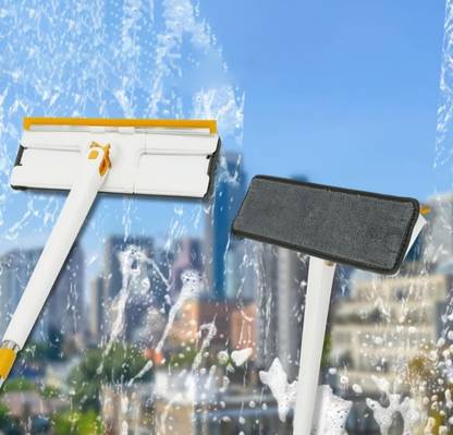 MAAUVTOR 360°Rotating Flat Floor Mop with Wiper Handsfree Squeege Twist Mop Cleaning Tool