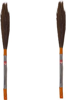 Saify Original Assam Grass Broom | Steel Handle Broom |Cleaning Nylon Dry Broom