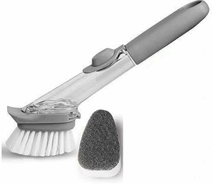 Yopram Kitchen Usable Long Handle Sponge with White Wok Brush Plastic Flat Pastry Brush