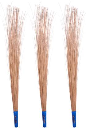 KLAP Hard Broom Indonesian Coconut Broom Stick | 38 Inch Long Broomstick|Seekh Jhaadu Coconut Fiber Wet Broom