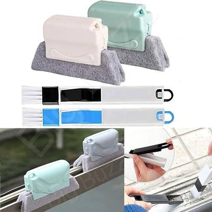 Balaji Retails Window Groove Frame Cleaning Brush Door Track Dust Cleaner Tool for All Corners Sponge Wet and Dry Brush