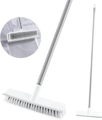 seox Bathroom Cleanning Brush with Wiper 2 in 1 Tiles Cleanning Brush(Heavy Quality) Plastic Wet and Dry Broom