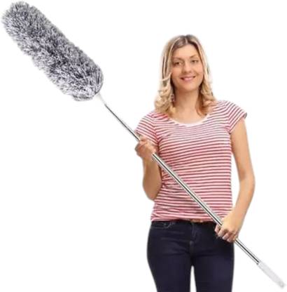 CLENEX Microfiber Fan and Ceiling Cleaning Duster | Steel 9" Handle for Upper Side Area Microfibre Dry Brush
