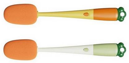 NARV 3 in 1 Cleaning Brush, Soft Sponge Cup Cleaning Brush Long Handle Carrot Shape