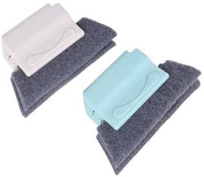 Balaji Retails Window Groove Frame Cleaning Brush Door Track Dust Cleaner Tool for All Corners Sponge Wet and Dry Brush