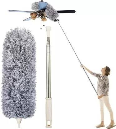 LOYZO Microfiber Feather Duster High Ceiling Fan Feather 100 inch Fan Cleaning Duster Microfibre Wet and Dry Broom