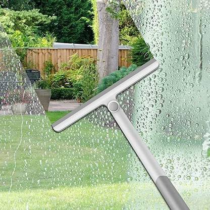 GHANSHYAM Floor Squeegee, Long Handle Rubber Wiper Clean Scraper (Pack of 1) Silicone Wet and Dry Broom