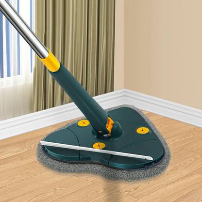 RBGIIT Extendable Triangle Heart Shape Mop with Long Handle for Wall Floor Ceilings Microfibre Wet and Dry Brush