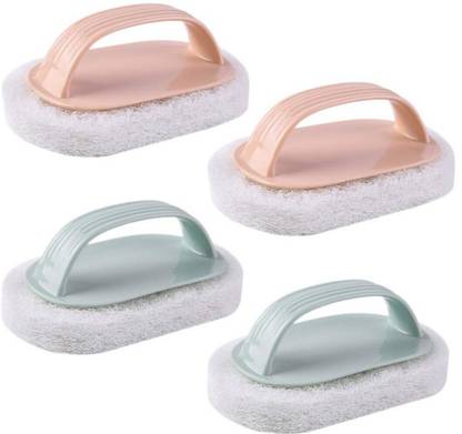 NARV Scrubbing Sponge Brush with Handle, Tiles Cleaning Brush Sponge Pad Cleaner K3 Sponge Wet and Dry Broom