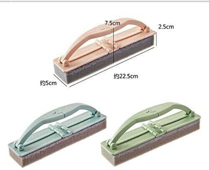 MANIBAM IMPEX Multi-Purpose Cleaning Brush for Window Glass Tile wash Basin Table Cleaner Sponge Wet and Dry Brush