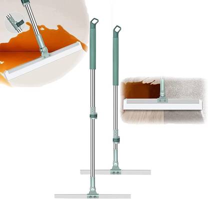 MAAUVTOR Magic Silicone Broom Floor Mop Rotatable Mop Scraper Telescopic Scrubbing Brush Silicone Wet and Dry Brush