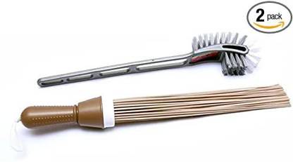 STRUGGLINGINC 1 Toilet Brush and 1 Bathroom Cleaning Plastic Kharata Broom Combo - Pack of 2 Plastic Wet and Dry Brush