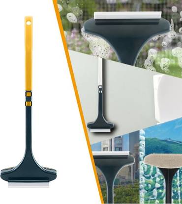 MAAUVTOR Multifunctional 2 in 1 Window Glass Cleaner Brush Mesh Screen Cleaner Extendable Microfibre Wet and Dry Brush