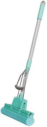 NKK TRADERS Squeeze Mop with Adjustable Telescopic Handle Sponge Wet and Dry Brush