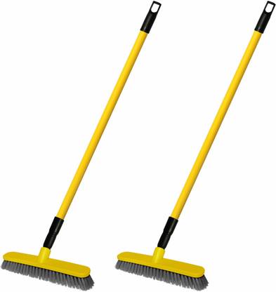 CLASSY TOUCH Tile Brush with Long Telescopic Handle for Cleaning Bathroom( 23.22-38.58") Plastic Dry Brush