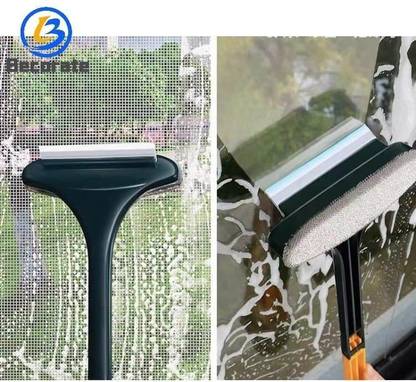 KRIYAART 2 in 1 Window Cleaner Brush Glass Cleaning Scraper Mesh Grass Wet and Dry Brush