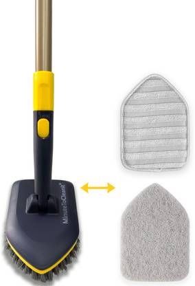 MinuteToCleanIt Floor Bathroom Cleaning Brush with Long Handle, Hard Bristle Brush & Scrubber Nylon Wet and Dry Brush