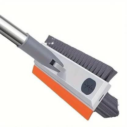 JHWOQU 3 in 1 Bathroom Cleaning Brush with Wiper, Tiles Cleaning Brush with Handle Microfibre Wet and Dry Brush
