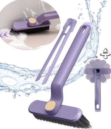 LAXIT Multi-Function Rotating Plastic Bathroom Cleaning Brush Floor Tiles Gap Cleaner Fiber Wet and Dry Brush