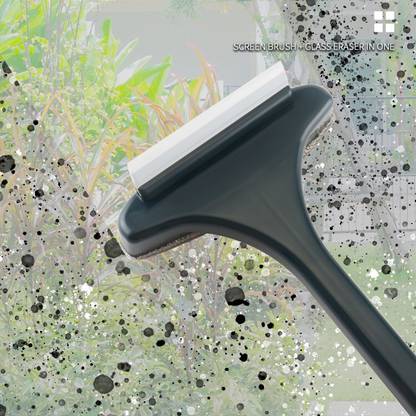 DHANVI ENTERPRISE Window Cleaning Brush Net Cleaner Double-Sided Cleaner Window Mesh Cleaner Plastic Wet and Dry Broom