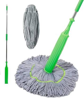 JHWOQU 2 in 1 Dehydrated||Self Wringing Squeeze Mop||360 Rotatable Adjustable Twist Mop Microfibre Wet and Dry Brush