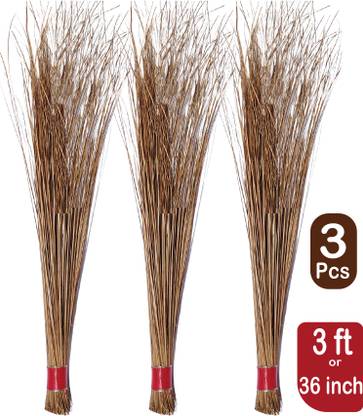 Grow Basket Eco-Friendly Coconut fiber Broom Stick Sturdy & Durable for Efficient Cleaning Coconut Fiber Wet and Dry Broom