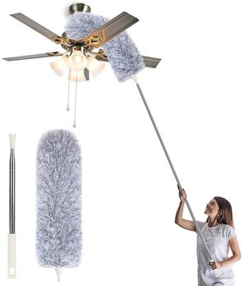 HOMUSTED Microfiber Feather Ceiling Fan Duster Cleaning Brush with Extendable Rod Microfibre Wet and Dry Broom