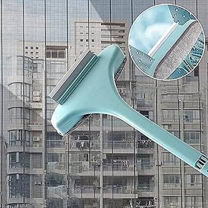 BVM TRADERS Window Cleaning Brush Net Cleaner Double-Sided Window Cleaner ( multicolor ) Nylon Wet and Dry Brush
