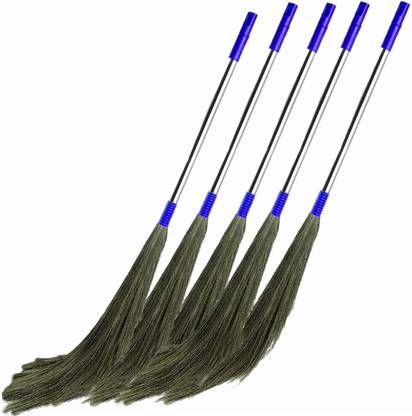 kiran Steel Broom Pack Of 5 Grass Dry Broom