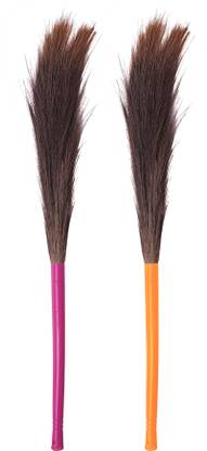 Dr . Marwin Oval Floor Broom with Natural Soft No Dust Grass Long Stick Jhadu Coconut Fiber Dry Broom