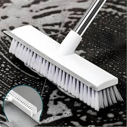 STEFFAN 2 in 1 Cleaning Brush | Heavy Duty Floor Scrub Brush Plastic Wet and Dry Brush