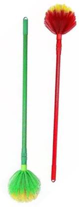 Fulgurant Two Round Jala Cobweb Broom Brush wet & Dry Cobweb Plastic Wet and Dry Broom