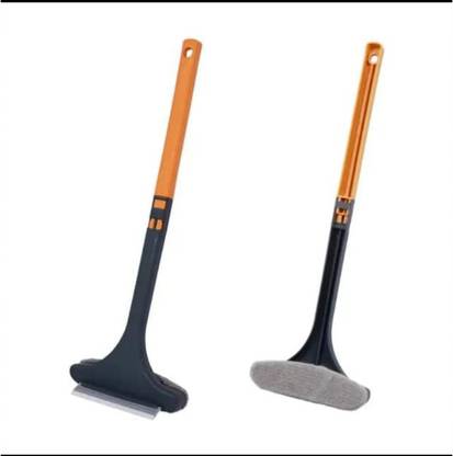 Bhumika Enterpeise 2 In 1 Mesh Cleaning Brush Wiper With Extended Handle Window Cleaning Brush Sponge Wet and Dry Brush