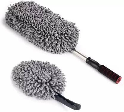 FABPRODUCTS Car Microfiber Duster, Car Microfiber Duster with Extendable Handle Wet and Dry Duster Set