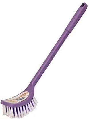 cleanex Virgin Plastic Toilet Brush (Standard Size, Multicolour) set of (1) Plastic Wet and Dry Brush