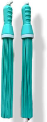 STRUGGLINGINC Bathroom Floor Cleaning WetDry Plastic Brooms Set of 2 Piece Plastic Wet and Dry Broom