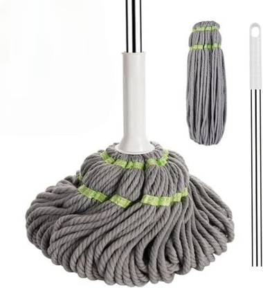 STYLESNYC Self-Wringing Microfiber Twist Mop with Extendable Stainless Steel Handle Microfibre Wet and Dry Brush