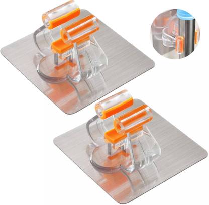 HomeFast Silver Plastic Broom Holder