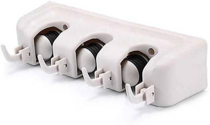 Oblivion White Plastic Broom Holder