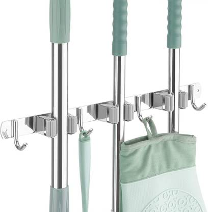 Zeinwap Silver Stainless Steel Broom Holder