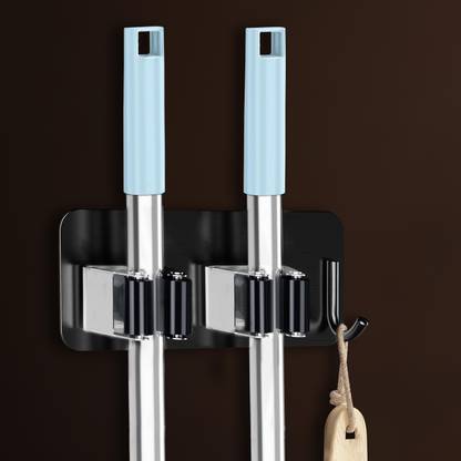 GRISHVA Black Stainless Steel Broom Holder