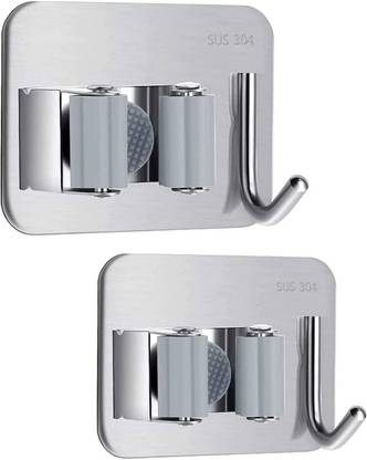 Jlse Silver Stainless Steel Broom Holder