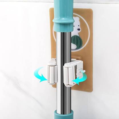 SJK White Plastic Broom Holder