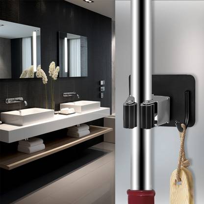 Sunvibe Black Stainless Steel Broom Holder